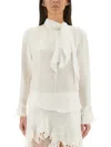 Isabel Marant High Waist Mini Skirt With Lace Detail In White