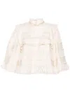 Isabel Marant Zalmara Lace-trim Silk Blouse In White