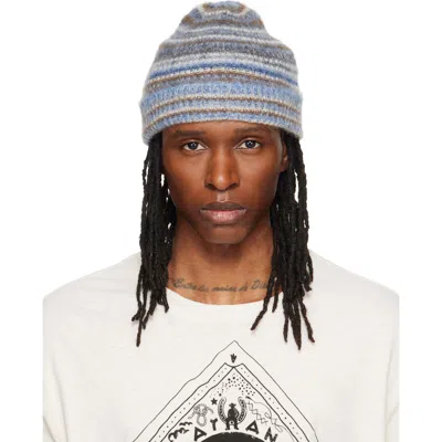 Isabel Marant Blue & Brown Morenne Beanie In Midnight