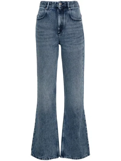 Isabel Marant Blue Belvira Bootcut Lyocell Pants In Gray