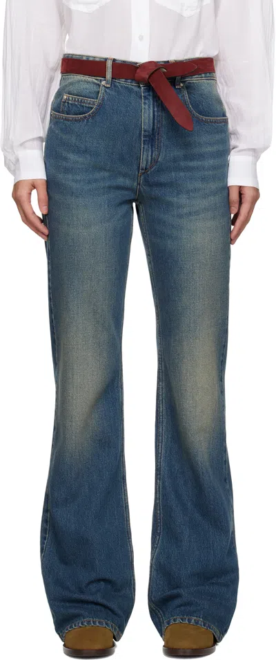 Isabel Marant Blue Belvira Jeans In Faded Blue