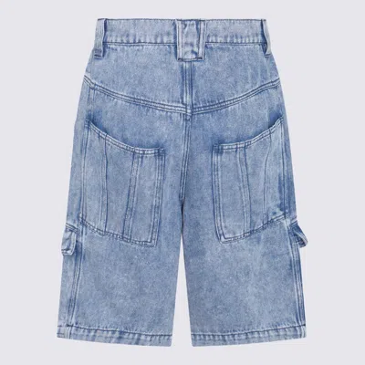 Isabel Marant Blue Cotton Denim Cargo Shorts