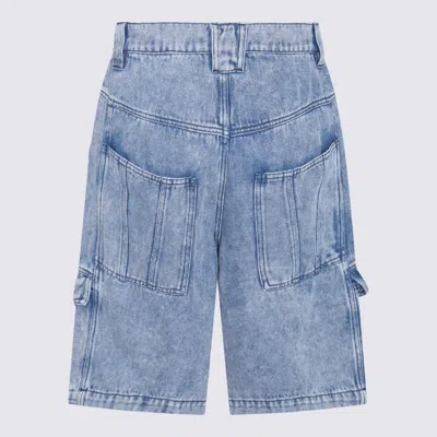 Isabel Marant Blue Cotton Denim Cargo Shorts