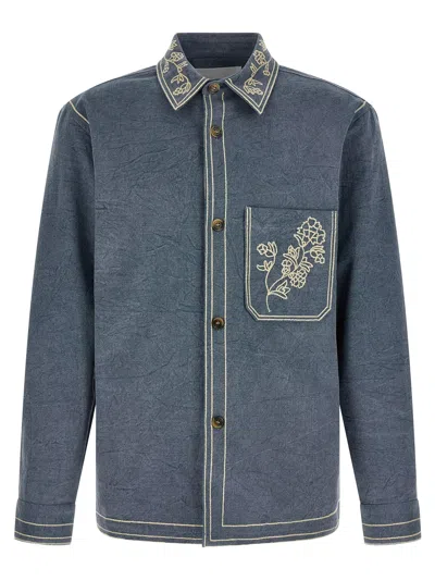 Isabel Marant Marant Embroidered Cotton Overshirt In Multi