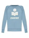 Isabel Marant Blue Creweck Logo Print Sweatshirt In Blue