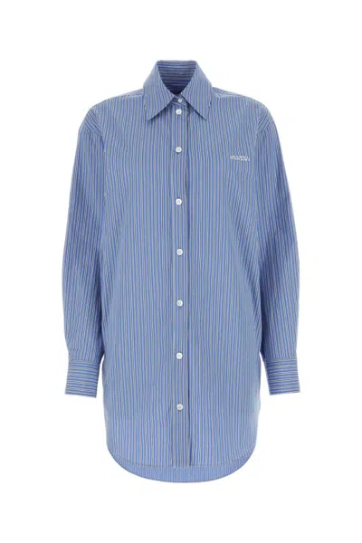 ISABEL MARANT BLUE EMBROIDERED POPLIN CYLVANY SHIRT