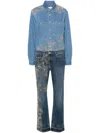 ISABEL MARANT BLUE IMANE EMBROIDERED DENIM JUMPSUIT