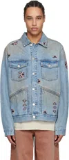 Isabel Marant Lapel Long-sleeved Denim Jacket In Blue