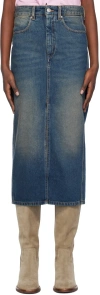 Isabel Marant Blue Julicia Denim Midi Skirt In 30fb Faded Blue