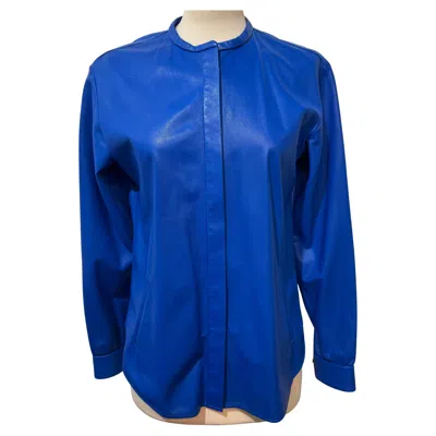Pre-owned Isabel Marant Blue Lambskin Leather Jacket Fr 38 / It 42