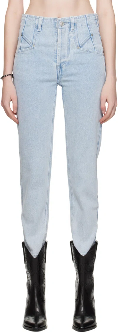 Isabel Marant Niliane Slim Denim Pants In Blue