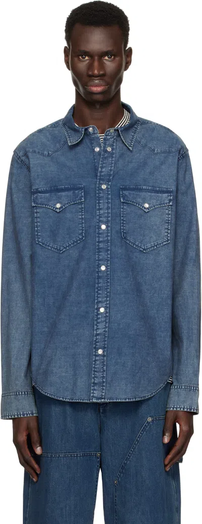 Isabel Marant Blue Vasco Shirt In 30 Fb / Faded Blue