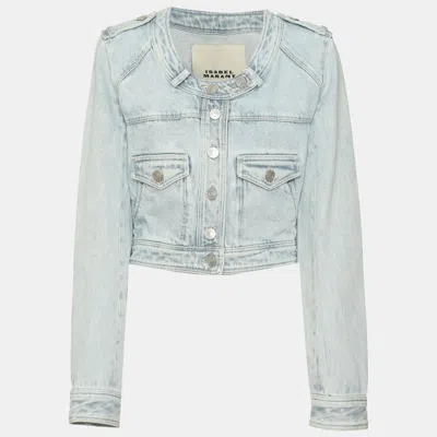 Pre-owned Isabel Marant Blue Wash Denim Cropped Jacket S