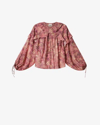 Isabel Marant Charis Printed Blouse In Pink