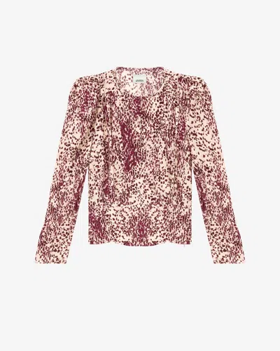 Isabel Marant Bluse Zarga In Purple-ecru