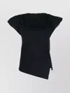 Isabel Marant Boat Neck Cap Sleeve Top With Shoulder Pads