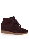 Isabel Marant High Top Sneakers With Ankle Perforations In Burgundy
