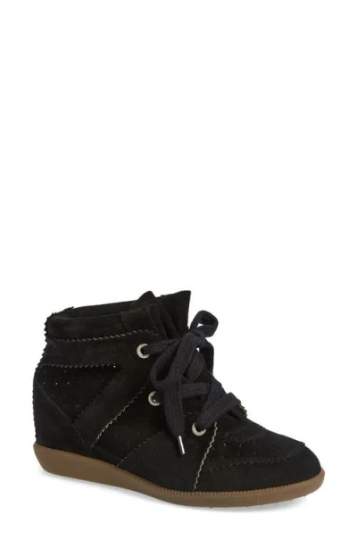 Isabel Marant Bobby Hidden Wedge High Top Sneaker In Black