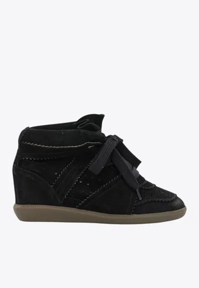 Isabel Marant Bobby High-top Suede Sneakers In Black