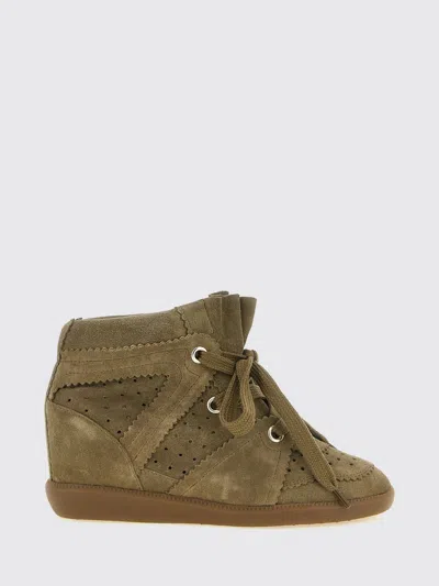 Isabel Marant Bobby High-top Suede Sneakers With Internal Wedge In Yellow