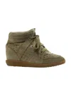 Isabel Marant Bobby Lace-up Wedge Sneakers In Green