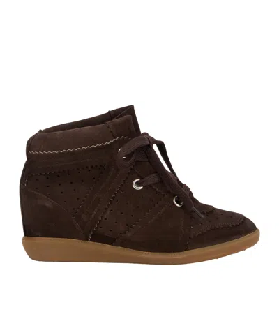 Isabel Marant Bobby Lace-up Wedge Sneakers In Brown