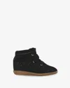 Isabel Marant Bobby Suede Wedge Sneakers In Black