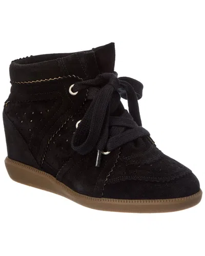 Isabel Marant Bobby Suede Wedge Sneakers In Black