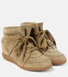 Isabel Marant Bobby Suede Wedge Sneakers In Neutral