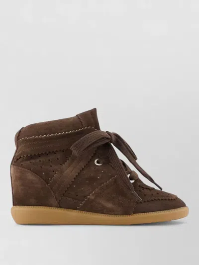 Isabel Marant Bobby Trainers Leather Suede Wedge Heel In Multi