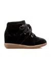 Isabel Marant Hidden Wedge Sneakers With Scalloped Edges In Black