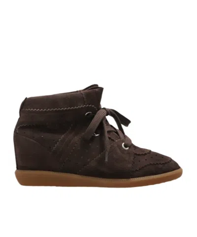 Isabel Marant Bobby Suede Wedge Sneakers In Brown