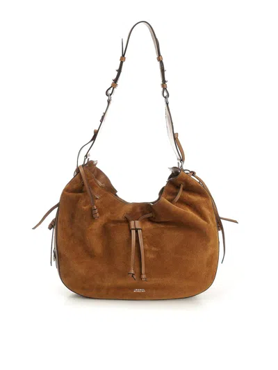 Isabel Marant Bolton Medium Suede Shoulder Bag In Brown