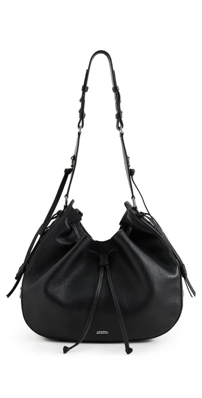Isabel Marant Bolton Bubble Pebbled Lambskin Leather Hobo Bag In Black