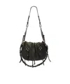 Isabel Marant Leather Shoulder Bag Adjustable Strap In Black