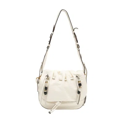 Isabel Marant Bolton Natural Brown Bag With Gold Rings In White
