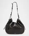 Isabel Marant Bolton Pebble Leather Drawstring Hobo Bag