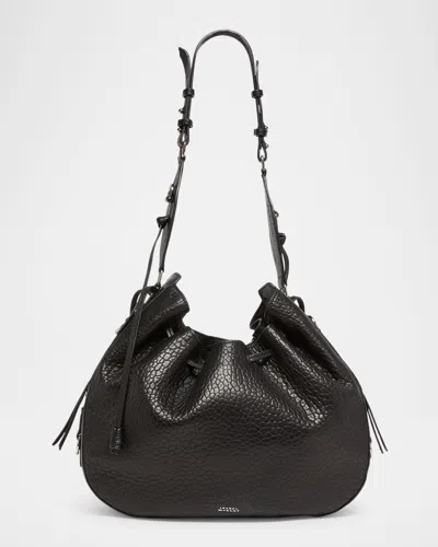 Isabel Marant Bolton Pebble Leather Drawstring Hobo Bag