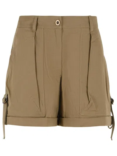 Isabel Marant Boniza Cotton Shorts Cargo Style In Brown