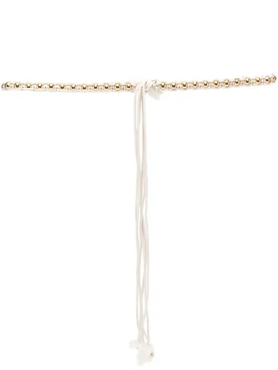 Isabel Marant Self-tie Bead-embellished Belt In 中性色