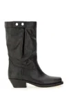 Isabel Marant 'ademe' Black Biker Boots With Buttons In Black