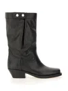 Isabel Marant 'ademe' Black Biker Boots With Buttons In Black