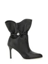 Isabel Marant Pointed Toe Ankle Length Boots With Metal Detail In Black