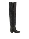 Isabel Marant 40mm Amati-gb Leather Knee High Boots In Black
