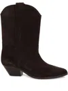 Isabel Marant Ankle Boots In Luxurious Calf Velvet Leather With Sleek Design And Quality Finish In Black
