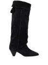Isabel Marant Suede Knee Length Boots With Cone Heel
