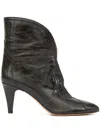 Isabel Marant Acna Leather Ankle Boots In Black