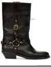 Isabel Marant Knee-high Leather Boots With Buckle Detail In Black