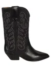 Isabel Marant 50mm Embroidered-design Leather Boots In Black