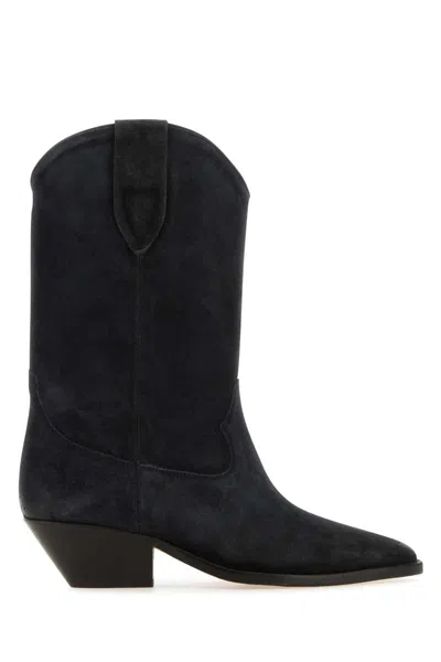 Isabel Marant Duerto Suede Cowboy Boots In Black